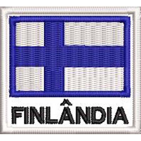Patch Bordado Bandeira Finlândia 4,5x5 cm Cód.BDN41