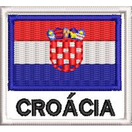 Patch Bordado Bandeira Croácia 4,5x5 cm Cód.BDN42