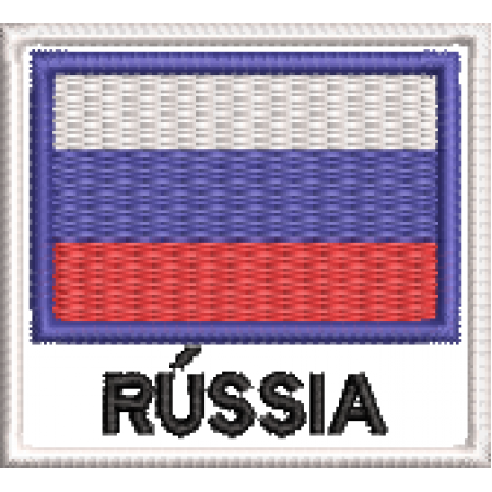 Patch Bordado Bandeira Rússia 4,5x5 cm Cód.BDN43
