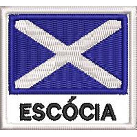 Patch Bordado Bandeira Escócia 4,5x5 cm Cód.BDN47