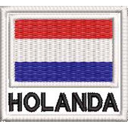 Patch Bordado Bandeira Holanda 4,5x5 cm Cód.BDN5