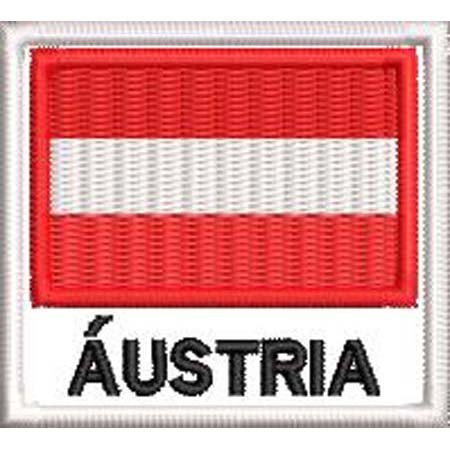 Patch Bordado Bandeira Áustria 4,5x5 cm Cód.BDN50