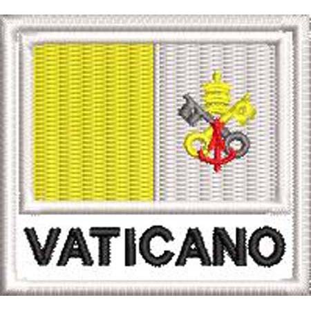 Patch Bordado Bandeira Vaticano 4,5x5 cm Cód.BDN52