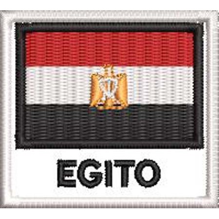 Patch Bordado Bandeira Egito 4,5x5 cm Cód.BDN54