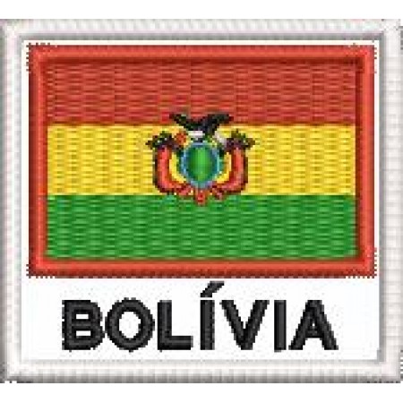 Patch Bordado Bandeira Bolívia 4,5x5 cm ód.BDN56