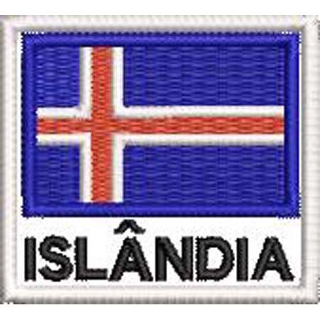 Patch Bordado Bandeira Islândia 4,5x5 cm Cód.BDN6