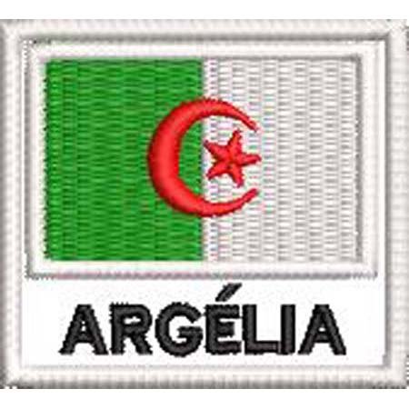 Patch Bordado Bandeira Argélia 4,5x5  cm Cód.BDN66