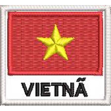 Patch Bordado Bandeira Vietnã 4,5x5 cm Cód.BDN67