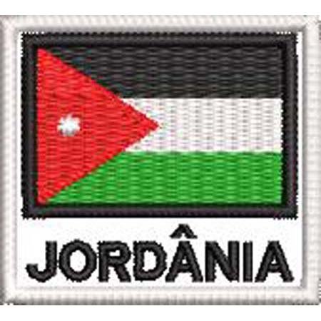 Patch Bordado Bandeira Jordânia 4,5x5 cm Cód.BDN69