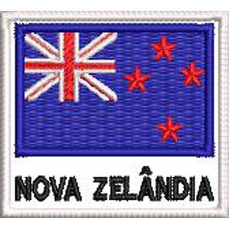 Patch Bordado Bandeira Nova Zelândia 4,5x5 cm Cód.BDN72