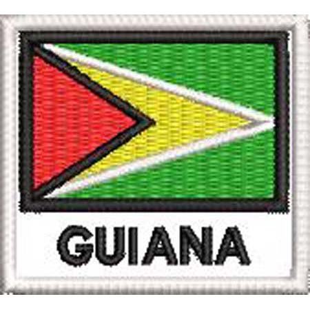 Patch Bordado Bandeira Guiana 4,5x5cm Cód.BDN73