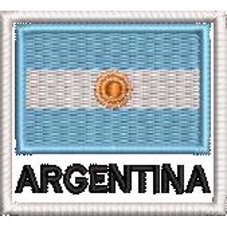 Patch Bordado Bandeira Argentina  4,5x5 cm Cód.BDN76
