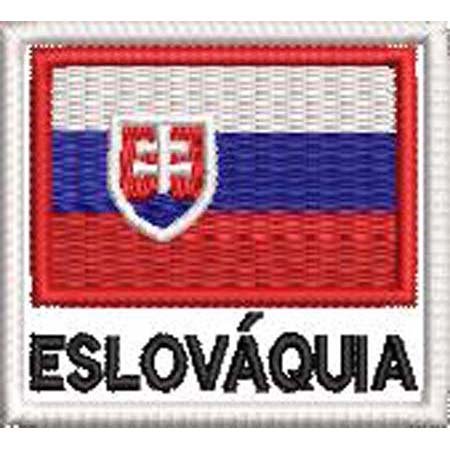 Patch Bordado Bandeira Eslováquia 4,5x5 cm Cód.BDN77