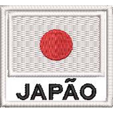 Patch Bordado Bandeira Japão 4,5x5 cm Cód.BDN8