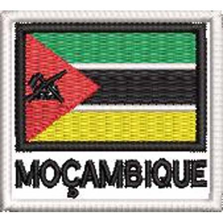 Patch Bordado Bandeira Moçambique 4,5x5 cm Cód.BDN81