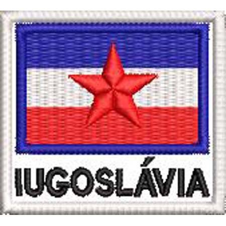 Patch Bordado Bandeira Iugoslávia 4,5x5 cm Cód.BDN84