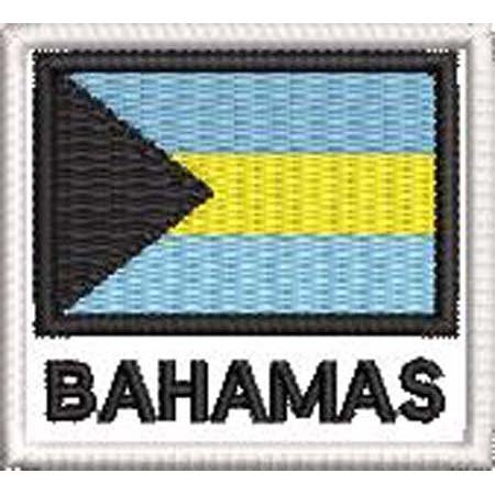 Patch Bordado Bandeira Bahamas 4,5x5cm Cód.BDN87