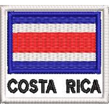 Patch Bordado Bandeira Costa Rica 4,5x5 cm Cód.BDN88