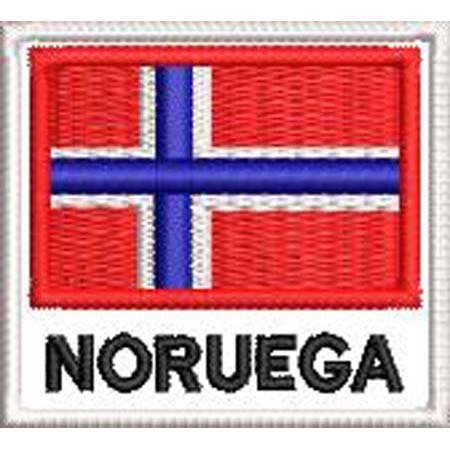 Patch Bordado Bandeira Noruega 4,5x5 cm Cód.BDN89