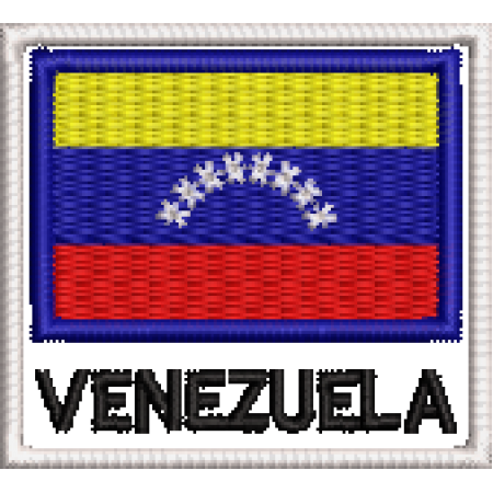 Patch Bordado Bandeira Venezuela 4,5x5 cm Cód.BDN90