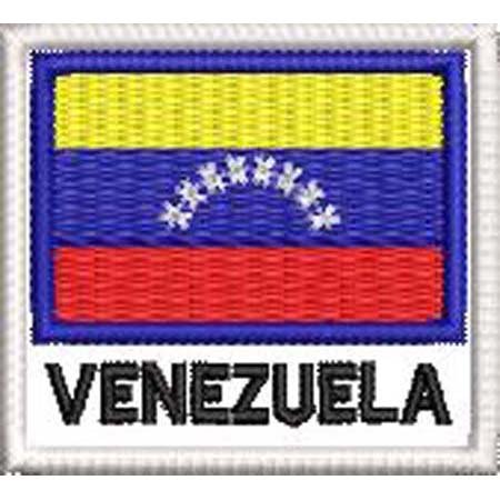 Patch Bordado Bandeira Venezuela 4,5x5 cm Cód.BDN90
