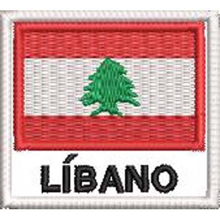 Patch Bordado Bandeira Líbano 4,5x5 cm Cód.BDN96 