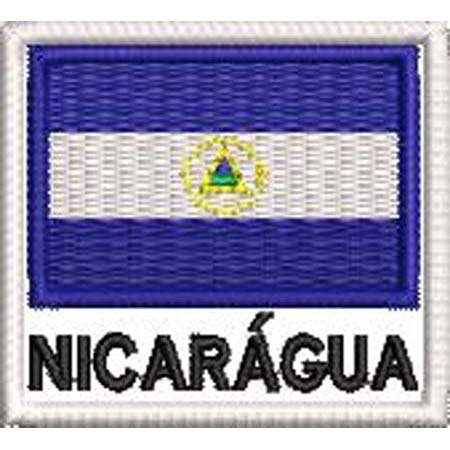 Patch Bordado Bandeira Nicarágua 4,5x5 cm Cód.BDN98