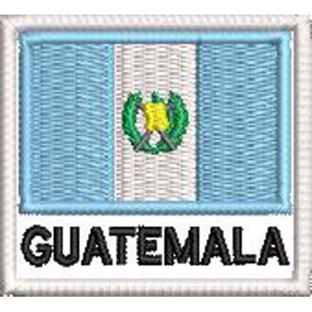 Patch Bordado Bandeira Guatemala 4,5x5 cm Cód.BDN99