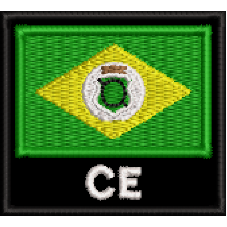 Patch Bordado Bandeira Estado Ceara CE 4,5x5 cm Cód.BNE43
