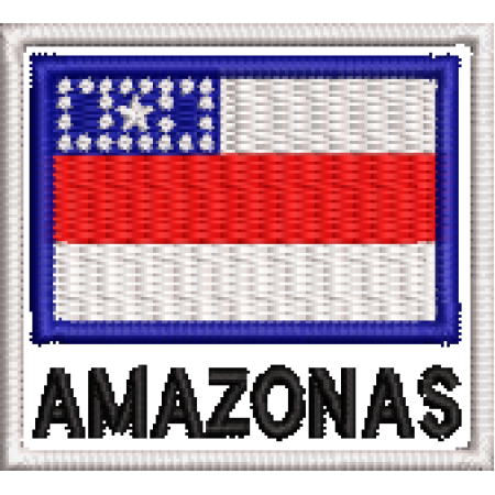 Patch Bordado Bandeira Estado Amazonas 4,5x5 cm Cód.BNE18