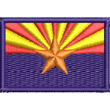 Patch Bordado Bandeira Estado Arizona 3x4,5cm Cód.MBEA1