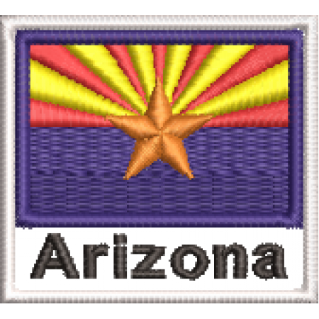 Patch Bordado Bandeira Estado Arizona 4,5x5 cm Cód.BNEA1