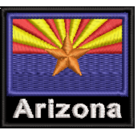 Patch Bordado Bandeira Estado Arizona 4,5x5 cm Cód.BNEA2
