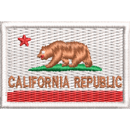 Patch Bordado Bandeira Estado Califórnia 3x4,5cm Cód.MBEA2 