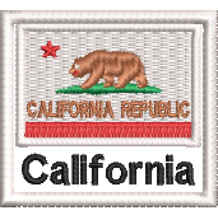 Patch Bordado Bandeira Estado Califórnia 4,5x5 cm Cód.BNEA3