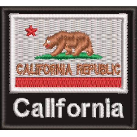 Patch Bordado Bandeira Estado Califórnia 4,5x5 cm Cód.BNEA4