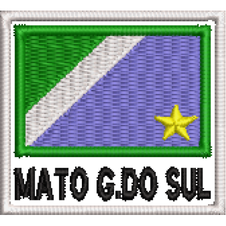Patch Bordado Bandeira Estado Mato Grosso do Sul 4,5x5 cm Cód.BNE21