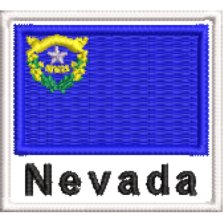 Patch Bordado Bandeira Estado Nevada 4,5x5 cm Cód.BNEA7