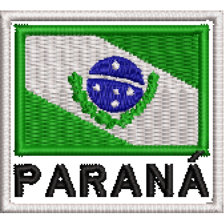 Patch Bordado Bandeira Estado Paraná 4,5x5 cm Cód.BNE11