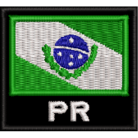 Patch Bordado Bandeira Estado Paraná PR 4,5x5 cm Cód.BNE46