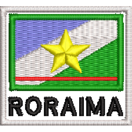 Patch Bordado Bandeira Estado Roraima 4,5x5 cm Cód.BNE25