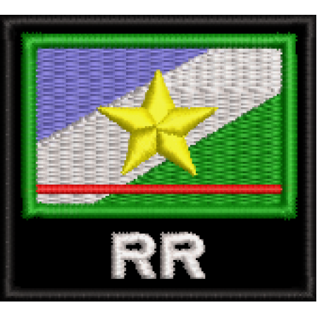 Patch Bordado Bandeira Estado Roraima RR 4,5x5 cm Cód.BNE32