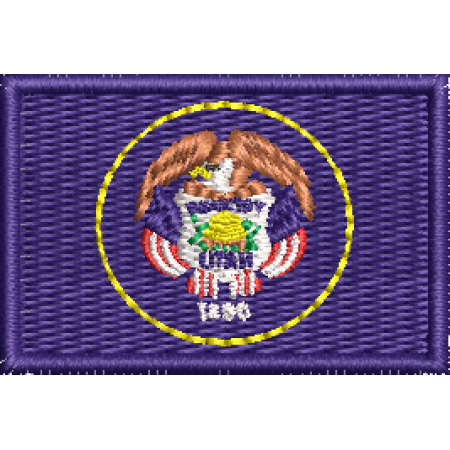 Patch Bordado Bandeira Estado Utah 3x4,5cm Cód.MBEA3