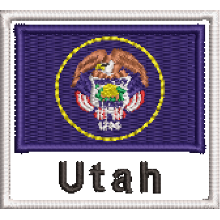 Patch Bordado Bandeira Estado Utah 4,5x5 cm Cód.BNEA5