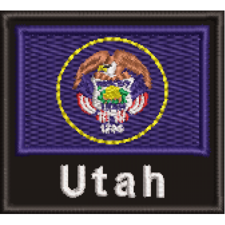 Patch Bordado Bandeira Estado Utah 4,5x5 cm Cód.BNEA6