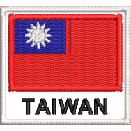 Patch Bordado Bandeira Taiwan 4,5x5 cm Cód.BDN103
