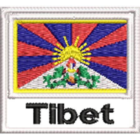 Patch Bordado Bandeira Tibet 4,5x5cm Cód.BDN255