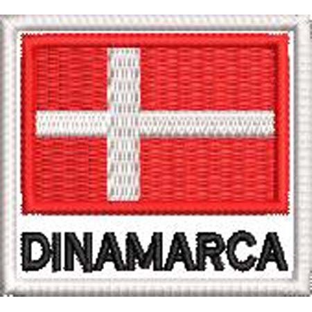 Patch Bordado Bandeira Dinamarca 4,5x5 cm Cód.BDN59