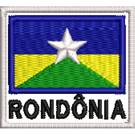 Patch Bordado Bandeira Estado Rondônia 4,5x5 cm Cód.BNE5