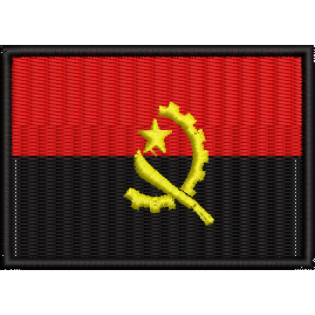Patch Bordado Bandeira Angola 5x7 cm Cód.BDP76